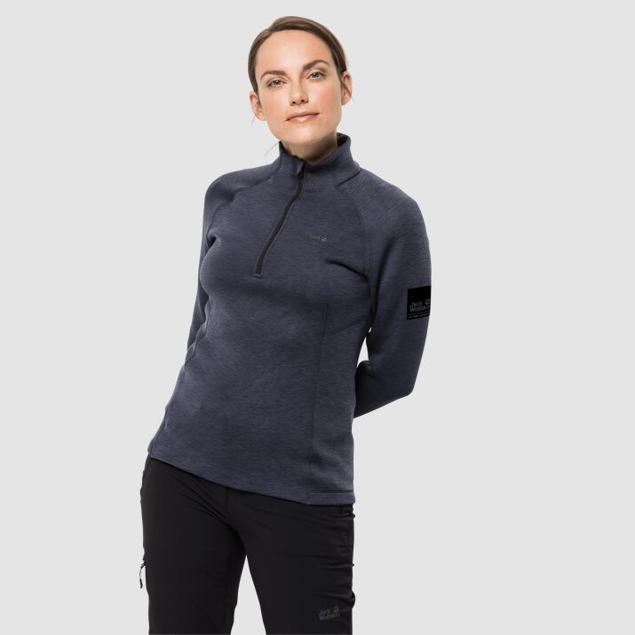 Polar Jack Wolfskin Athletic 1/2 Zip Mujer Azul Marino Mexico-4637825